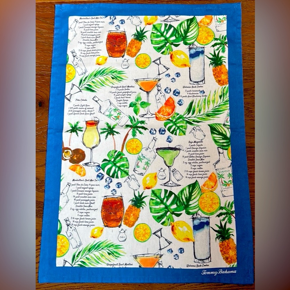 ***HOST PICK***Tommy Bahama Blue and Green Cocktail Print Towel